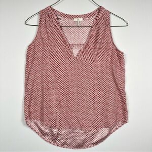 Joie Silk Sleeveless Blouse Red and White Pattern Size XSmall